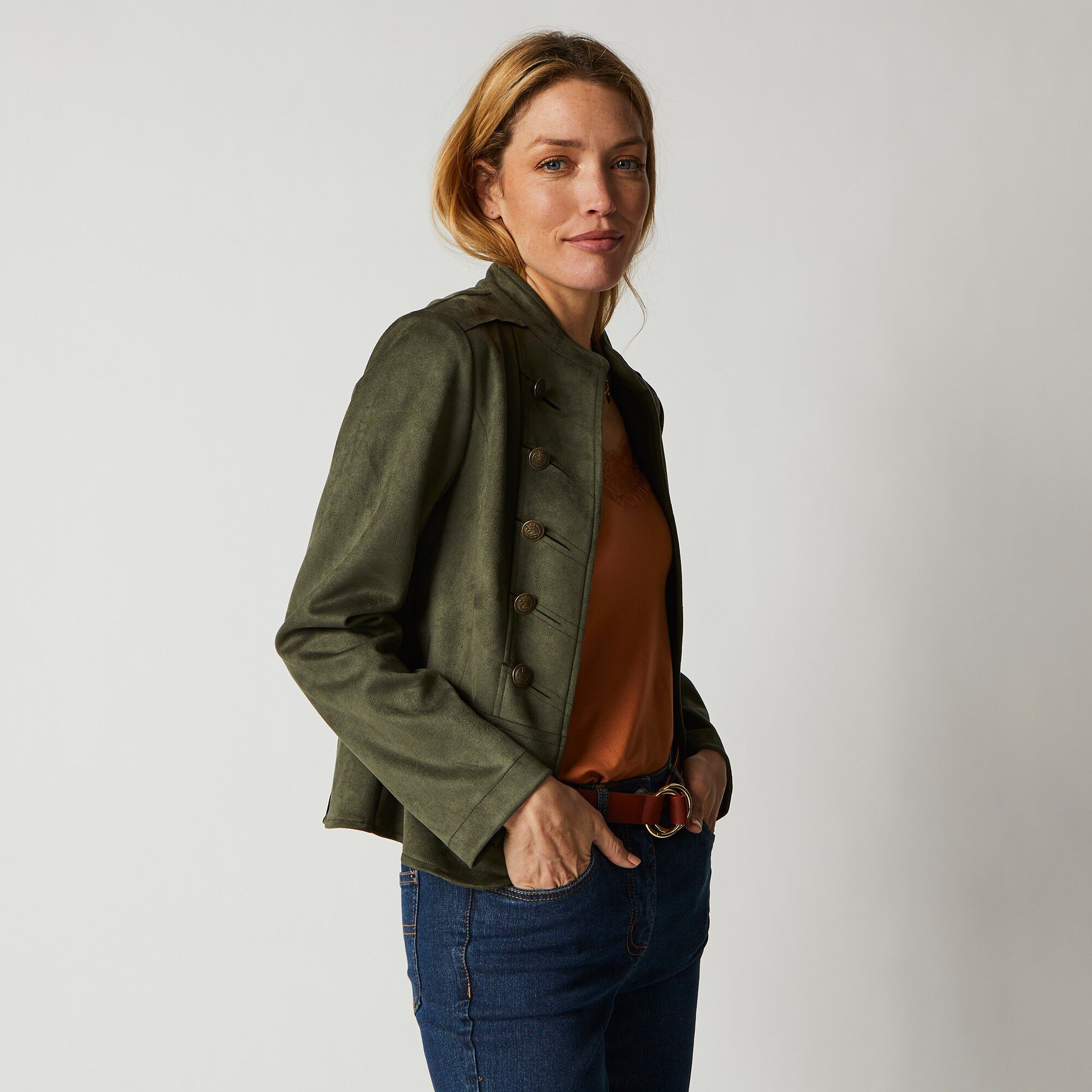 Veste officier suédine