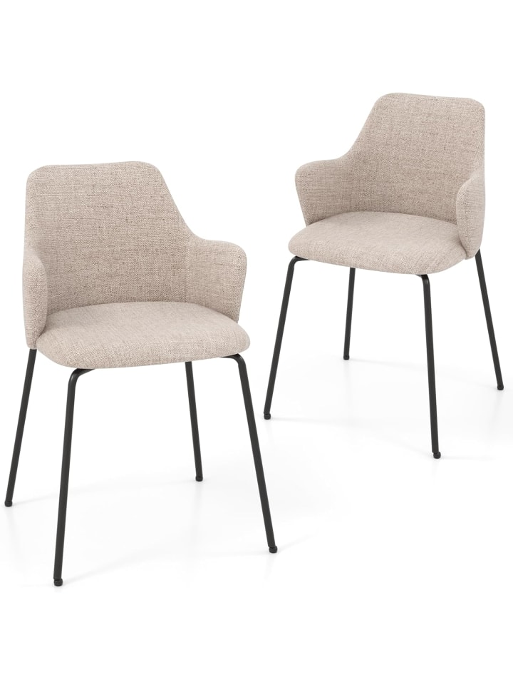 COSTWAY 2er Set Esszimmerstühle in Beige günstig kaufen onesize