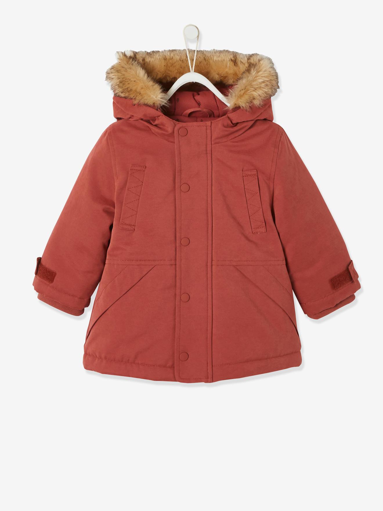 Vertbaudet Mädchen Baby Übergangsjacke, Recycling-Polyester - ziegel