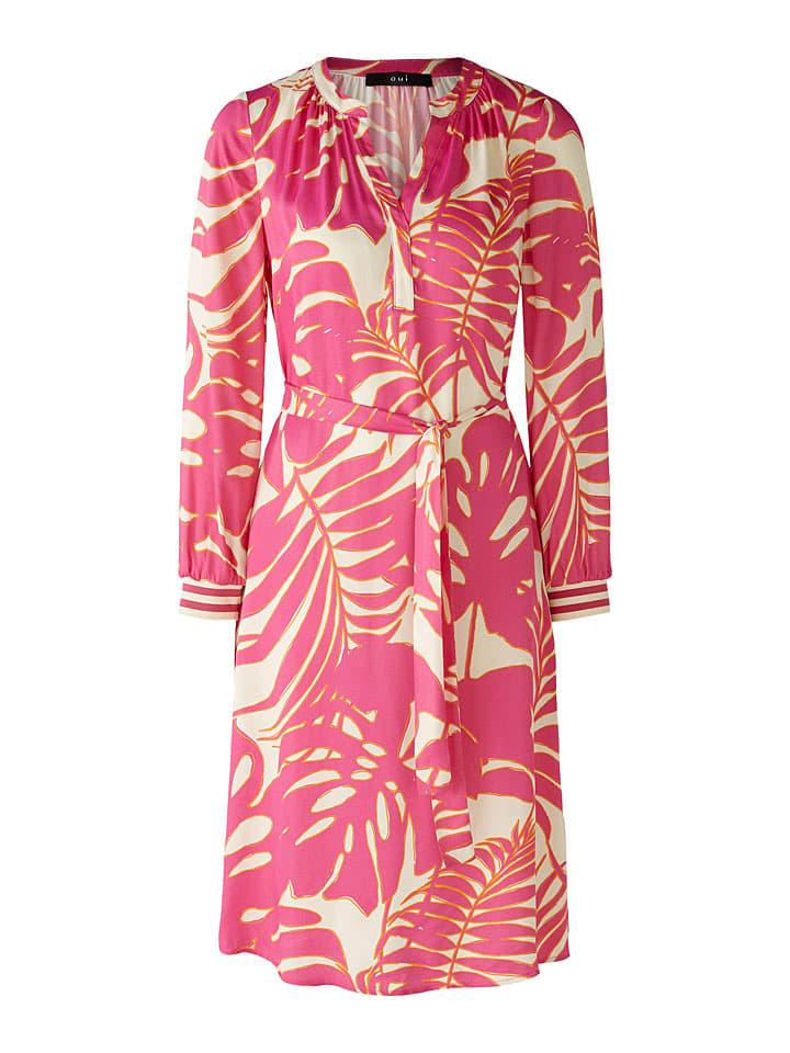 Oui Kleid in Pink/ Creme günstig kaufen