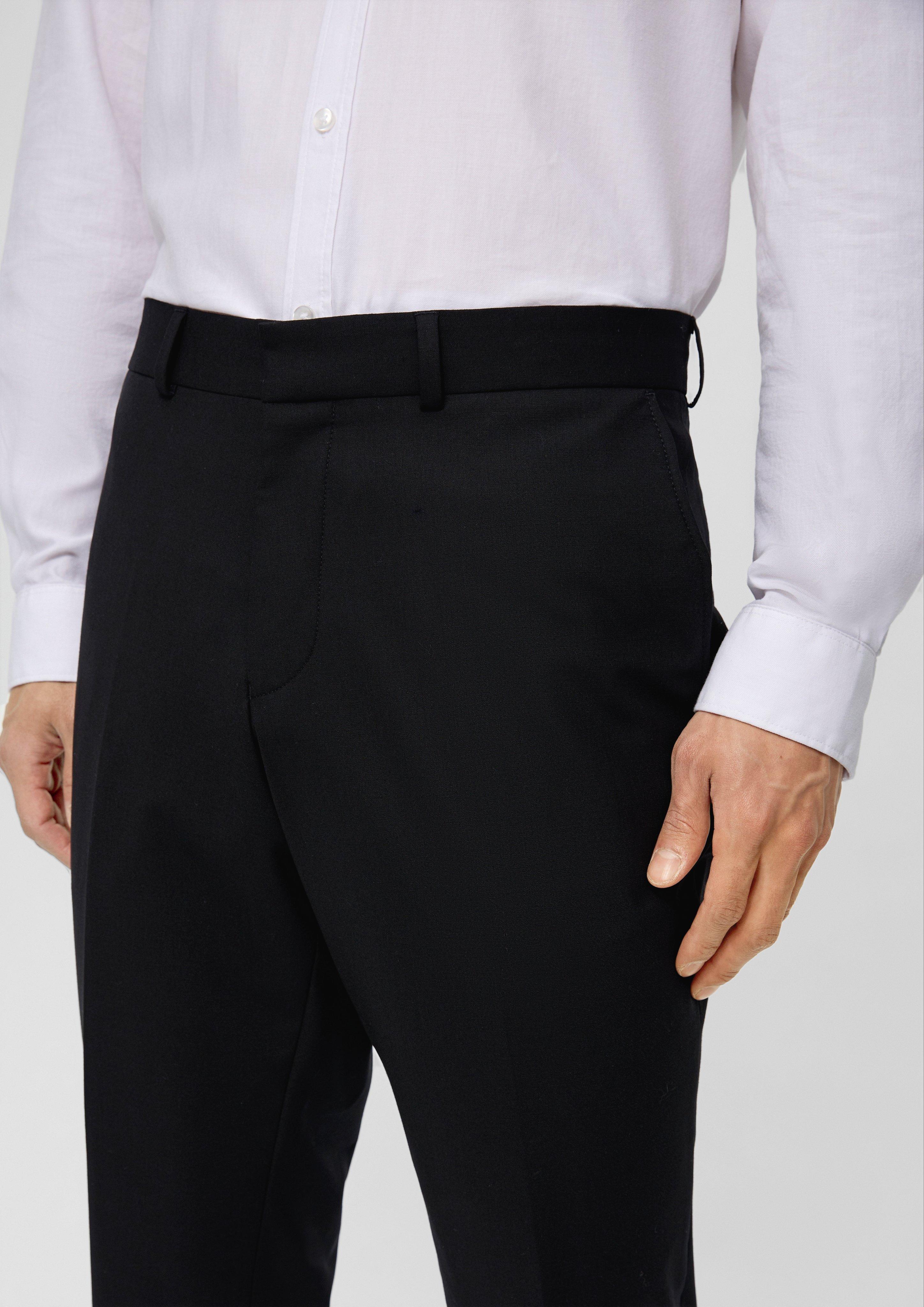 Slim: Elastische Anzughose in Wollmix  2134203-9999