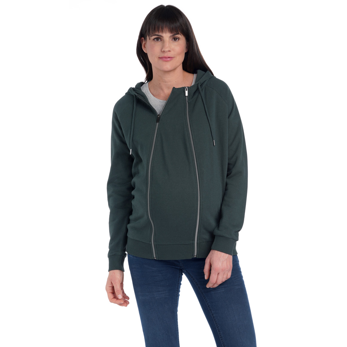 Damen Umstands-Sweatjacke mit Kapuze