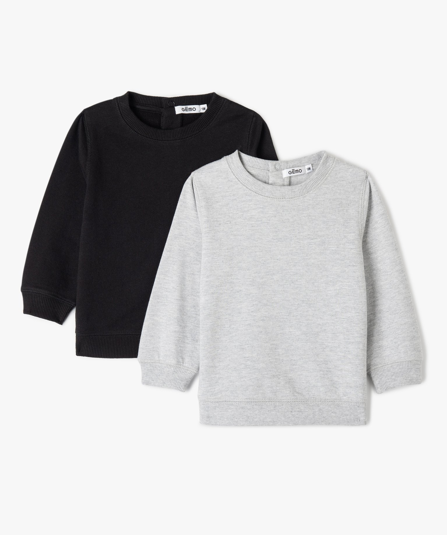 Sweat bébé Garçon molletonné (lot de 2) gris | GEMO