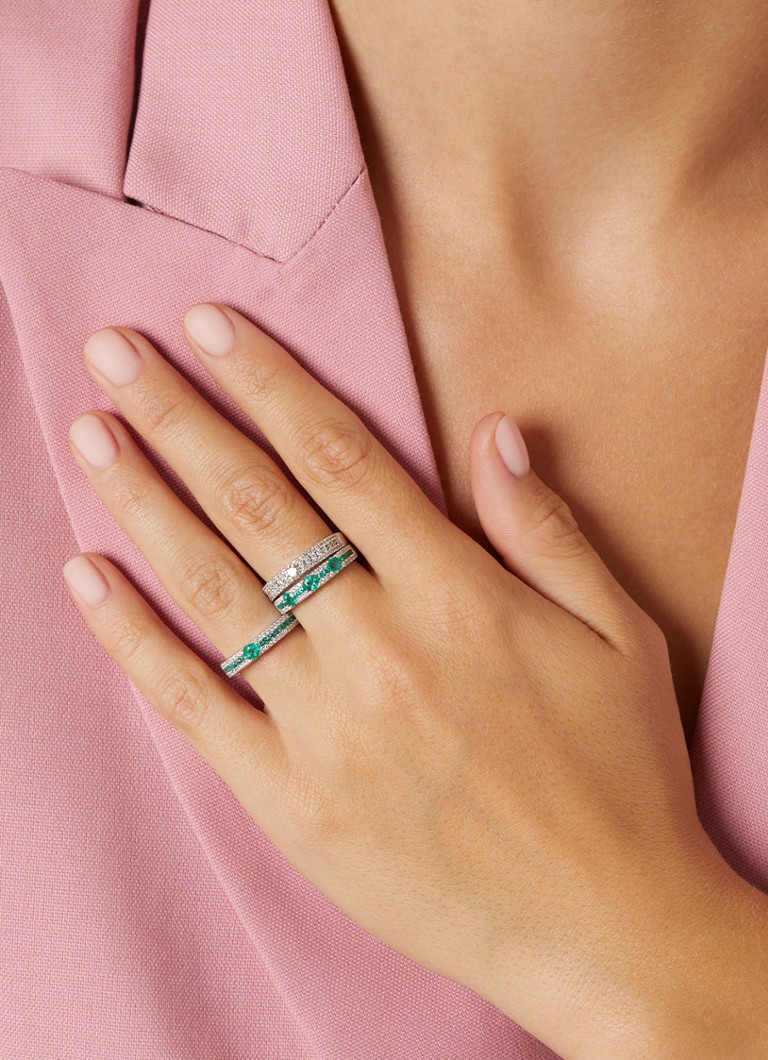 Inel cu vârf de diamant din aur alb, diamant de 0.49ct, Majestic