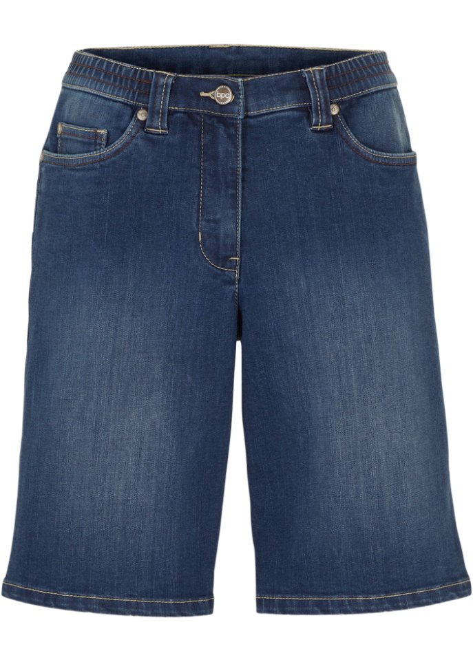 Stretch-Jeans-Bermuda mit Bequembund