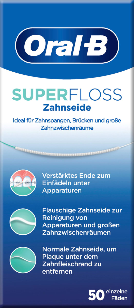 Zahnseide Superfloss gewachst, 50 St