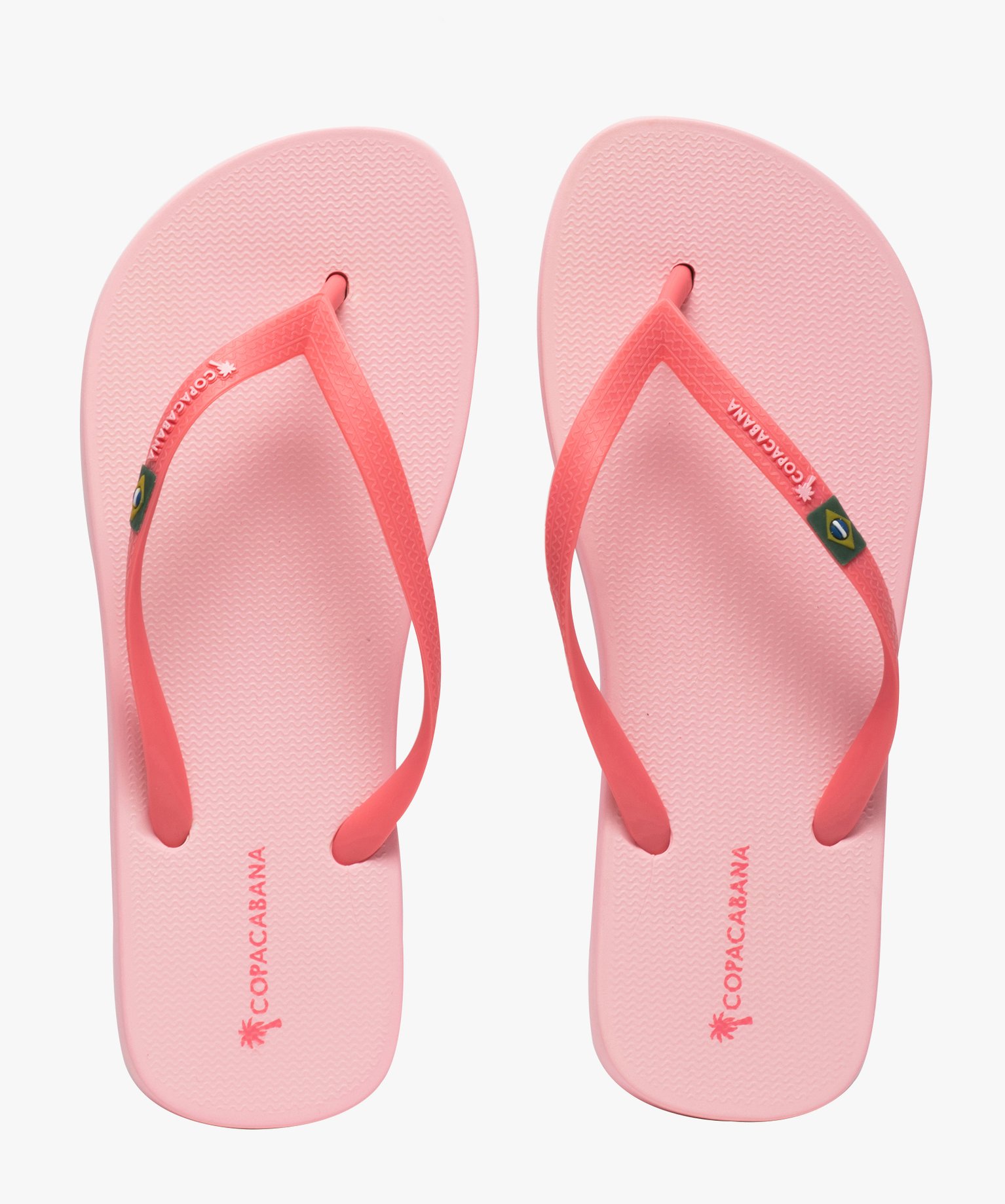 Tongs femme bicolores à fines brides - Copacabana rose | GEMO