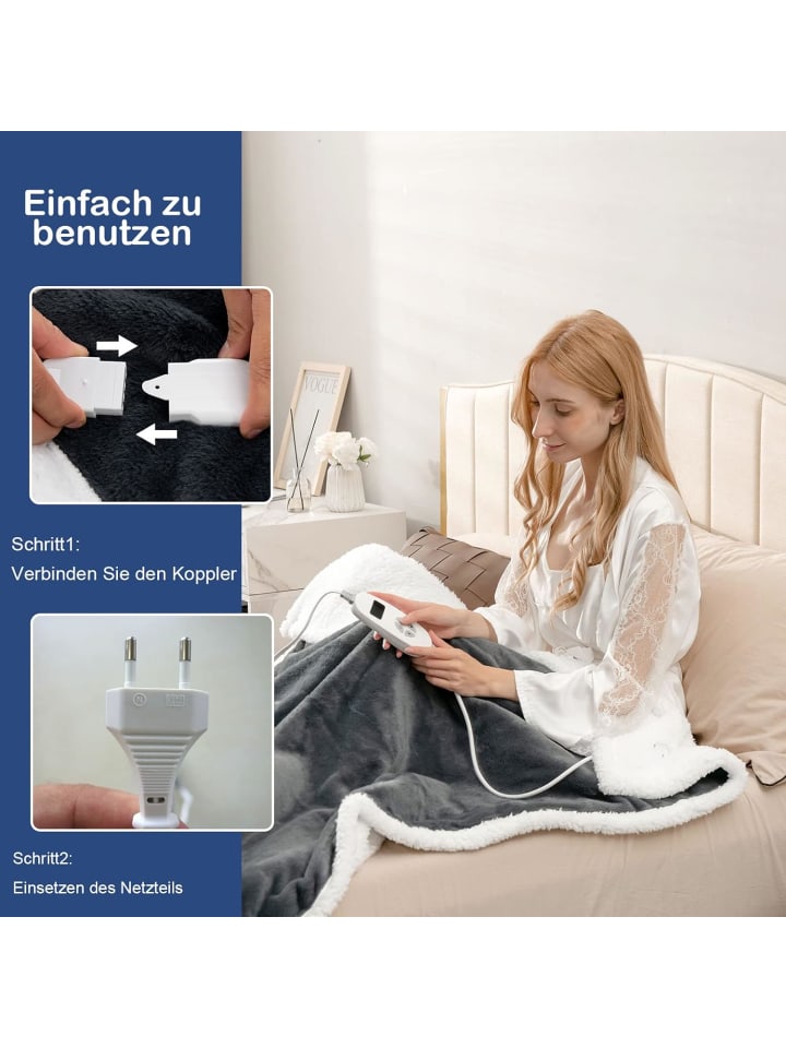 COSTWAY Heizdecke 160 cm in Grau günstig kaufen 128 cm