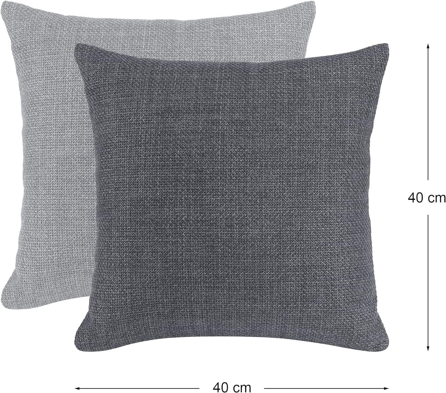 Selfitex Dekokissen 4er Set 40x40cm mit Füllung, strukturiert edler Polsterstoff, für Sofa, Couch, Bett oder als Polster jeglicher Art