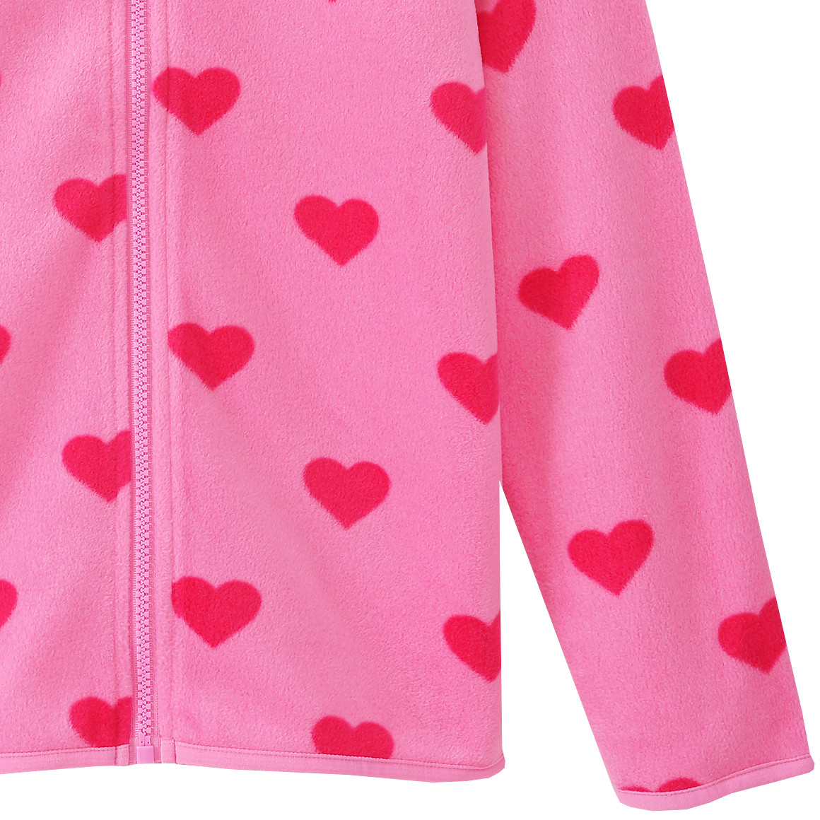 Mädchen Fleecejacke mit Herzchen-Motiv