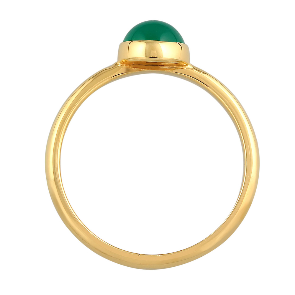 Elli PREMIUM Elli PREMIUM Bague Femmes Solitaire Basique Vert avec pierre précieuse Agate en A Bague
