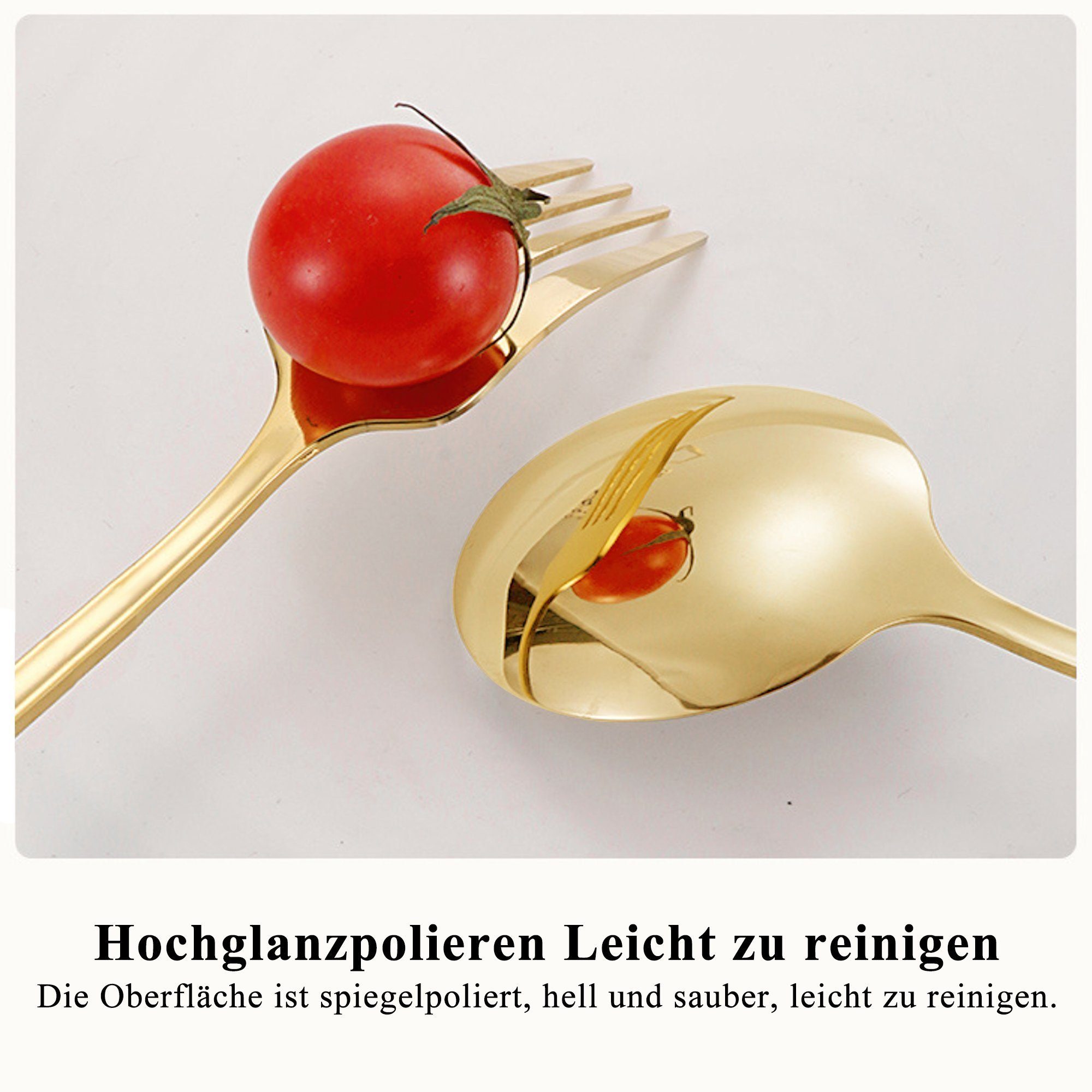 Vbrisi Besteck-Set Besteckset,30 Stück Edelstahl Besteck Set 6 Personen,Spiegelpoliert, Geeignet für Haus Restaurants Bankette Hochzeiten, spülmaschinenfest