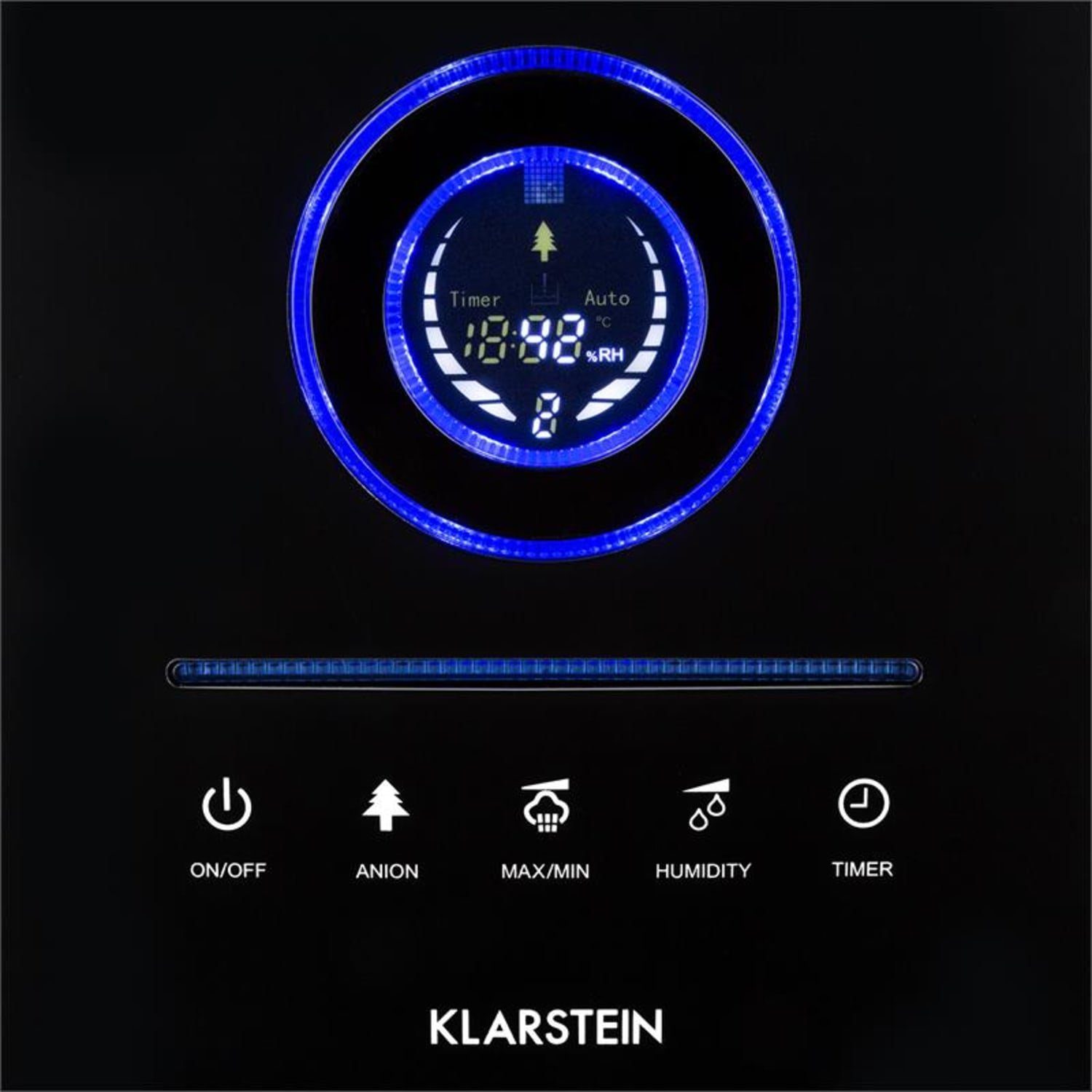 Klarstein Luftbefeuchter Monaco Digitaler Ultraschall-Luftbefeuchter schwarz, 6 l Wassertank