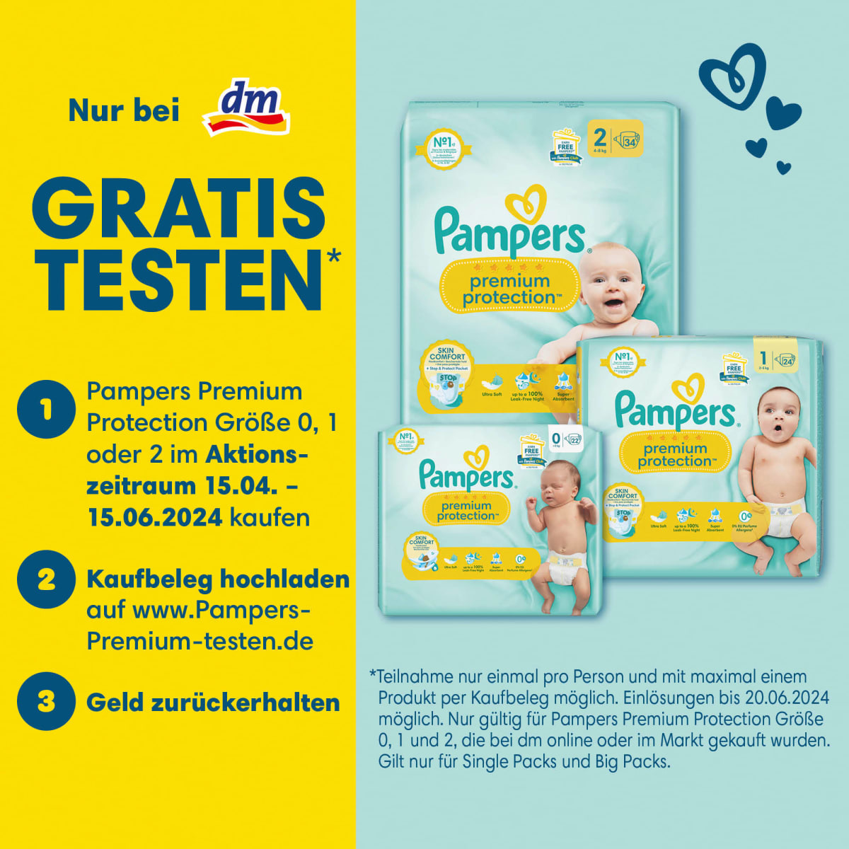 Windeln Premium Protection Gr. 1 Newborn (2-5 kg), 24 St