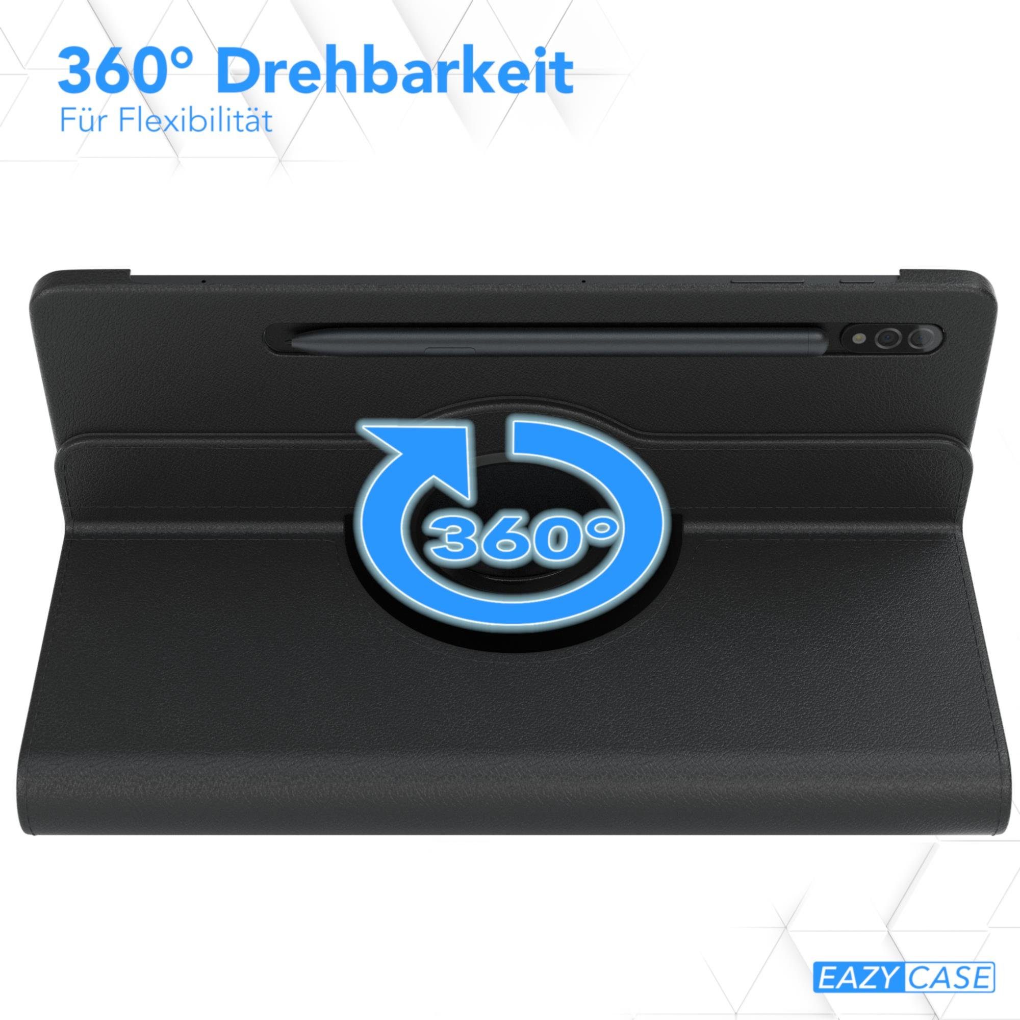 EAZY CASE Tablet-Hülle Rotation Case für Samsung Galaxy Tab S8 / Tab S7 11 Zoll, Hülle 360° drehbar mit Standfunktion Etui Anti-Kratz Tasche Schwarz
