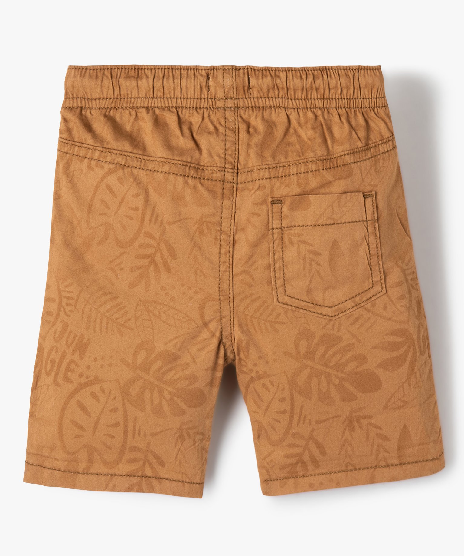 Bermuda bébé Garçon en toile à taille élastiquée marron | GEMO