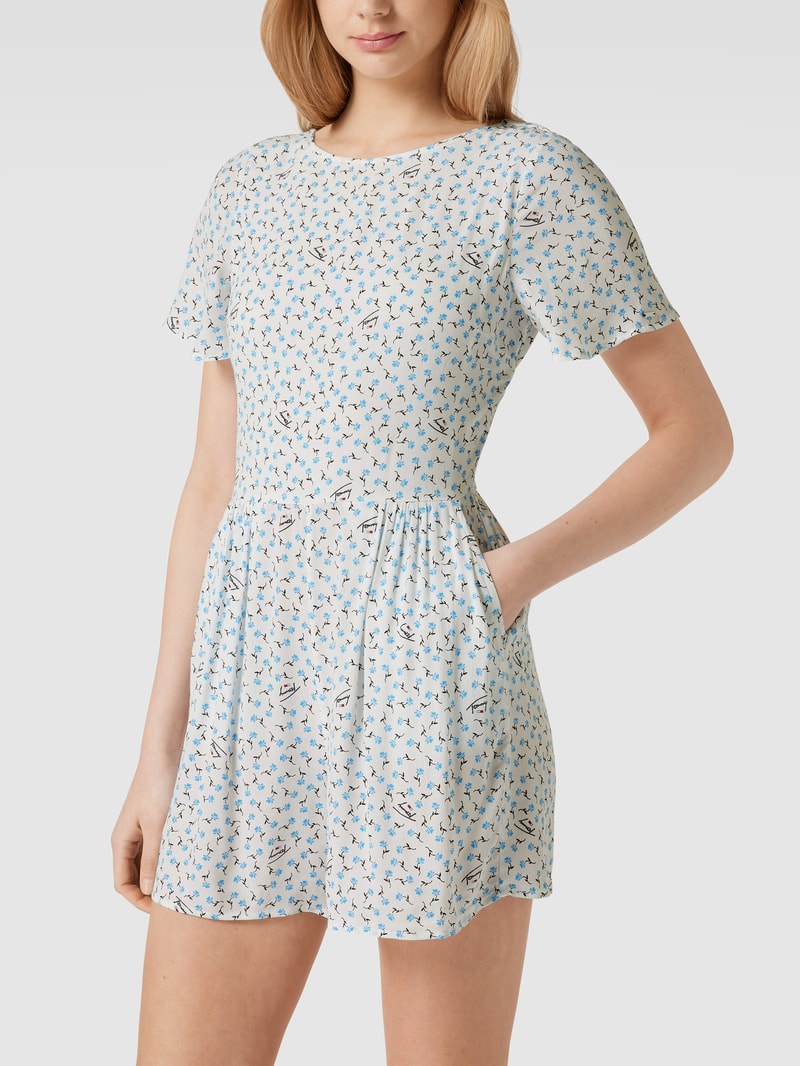 Jumpsuit mit floralem Muster in weiß