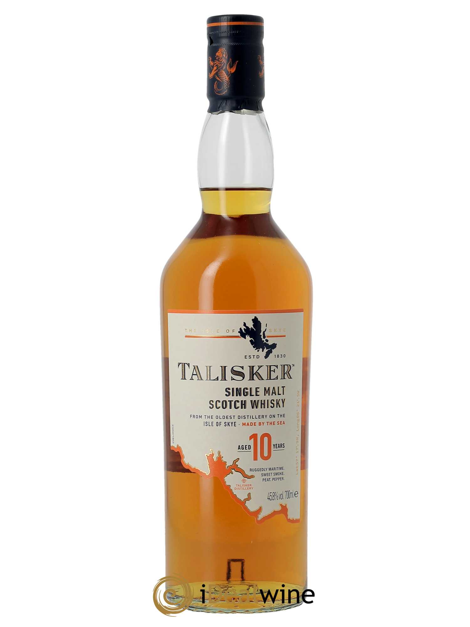Whisky Talisker Single Malt Scotch Aged 10 Years (70cl)  - Lot de 1 Bouteille