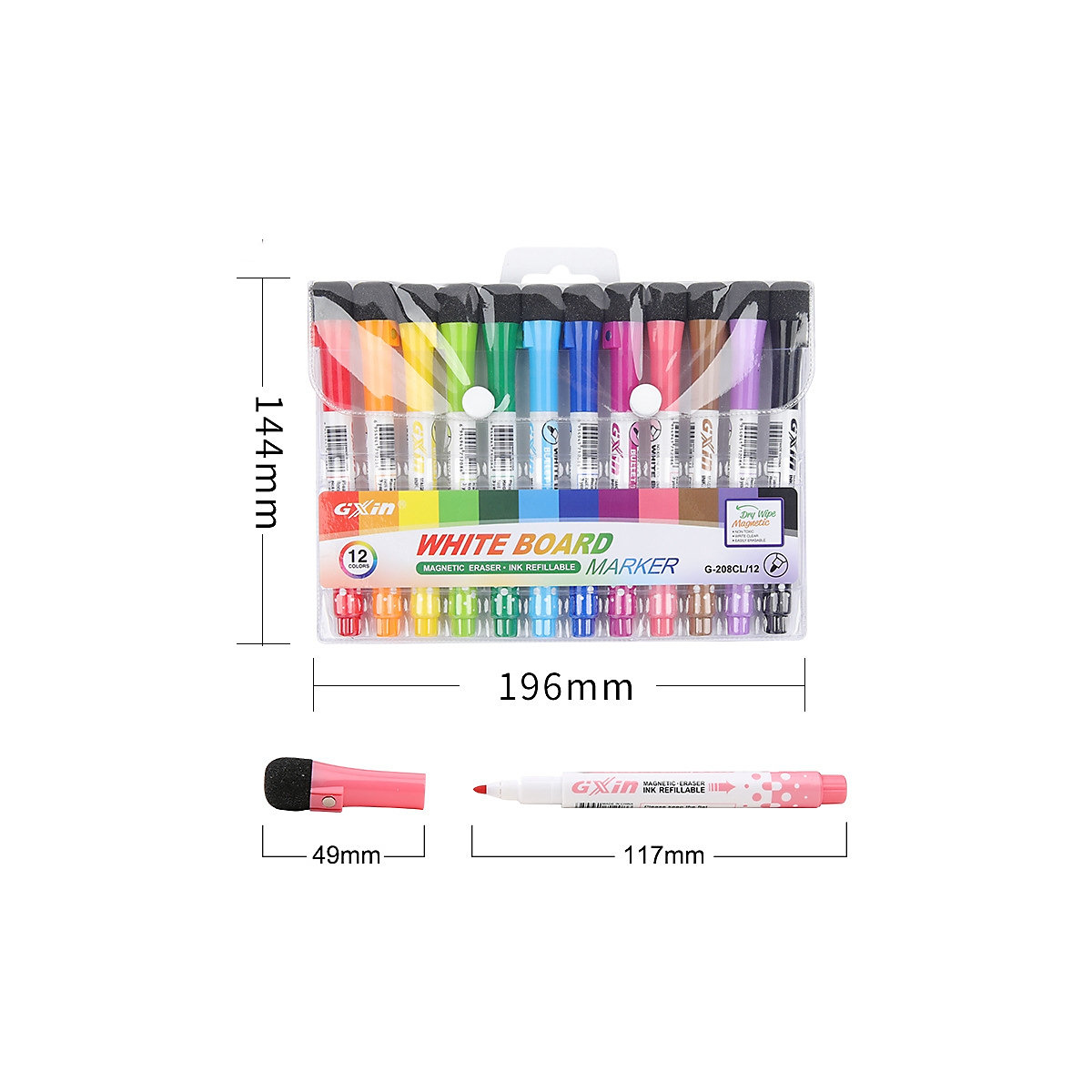 Magnetische Whiteboard-Farbstifte für Kinder Löschbarer und absorbierbarer Whiteboard-Malstift mit acht Farben