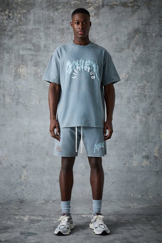 Man Active Oversize T-Shirt-Set mit Rest Day Print