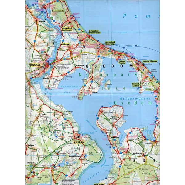 Usedom und Haffküste 1:100 000 - Fahrradkarte