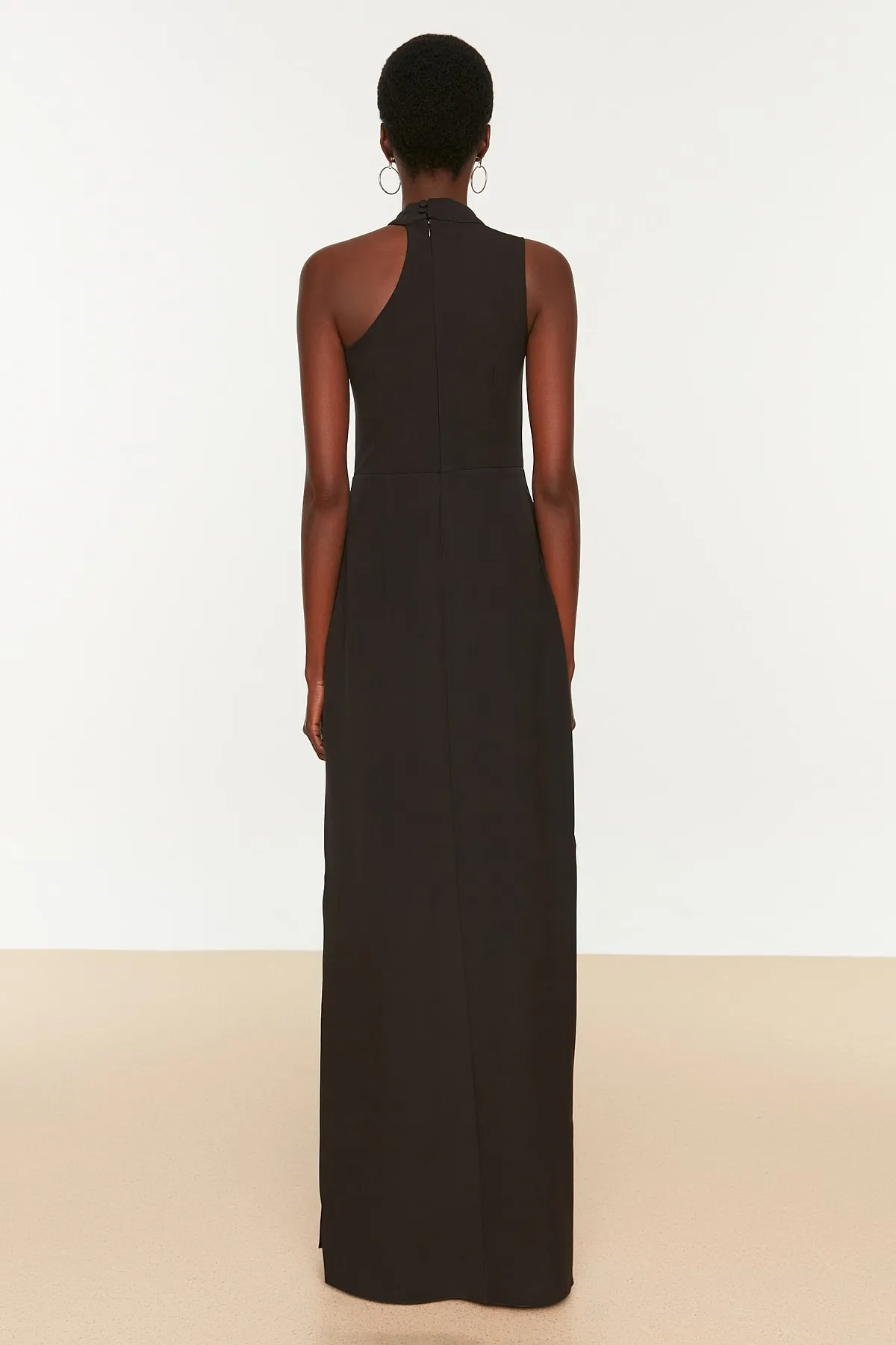 Trendyol Collection  Schwarzes gewebtes langes Abendkleid TPRSS20AE0048