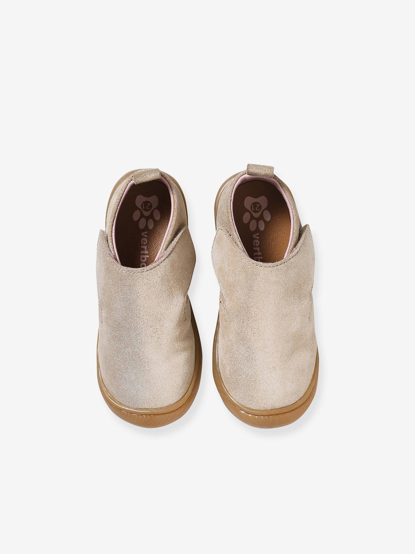 Vertbaudet Baby Hausschuhe mit Klettverschluss - gold