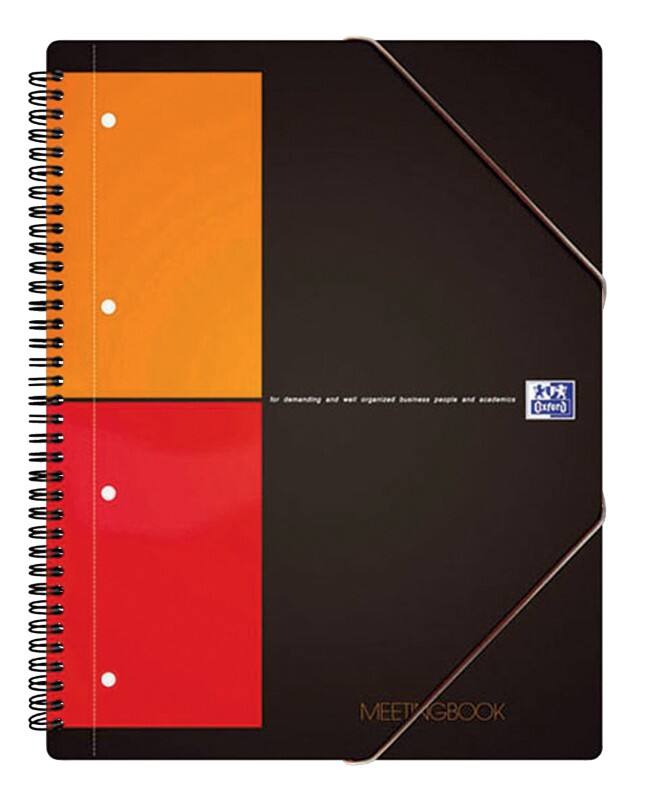 OXFORD International Besprechungsbuch DIN A4  Kariert Spiralbindung PP (Polyproplylen) Hardback Farbig sortiert Perforiert 160 Seiten 80 Blatt