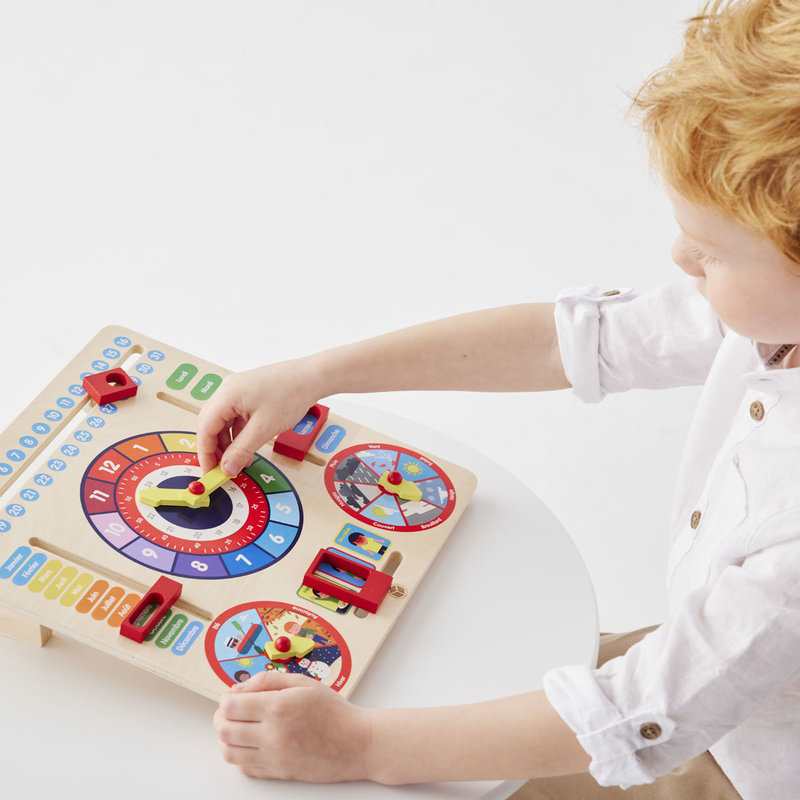 Horloge calendrier en bois Oxybul