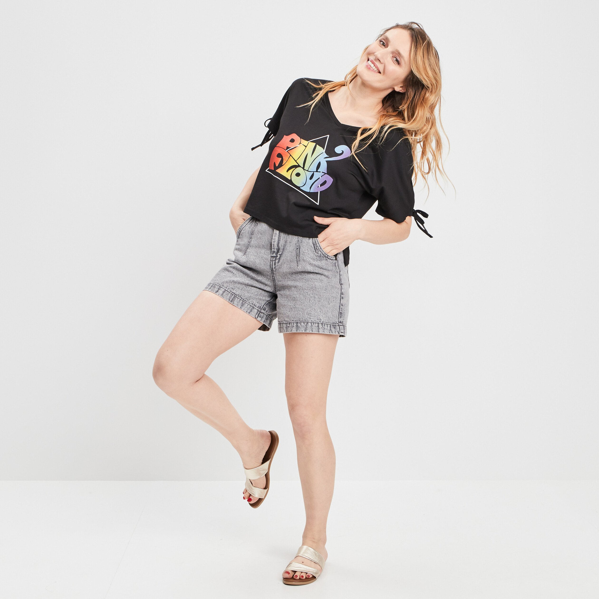 T-shirt Pink Floyd noir femme | La Halle