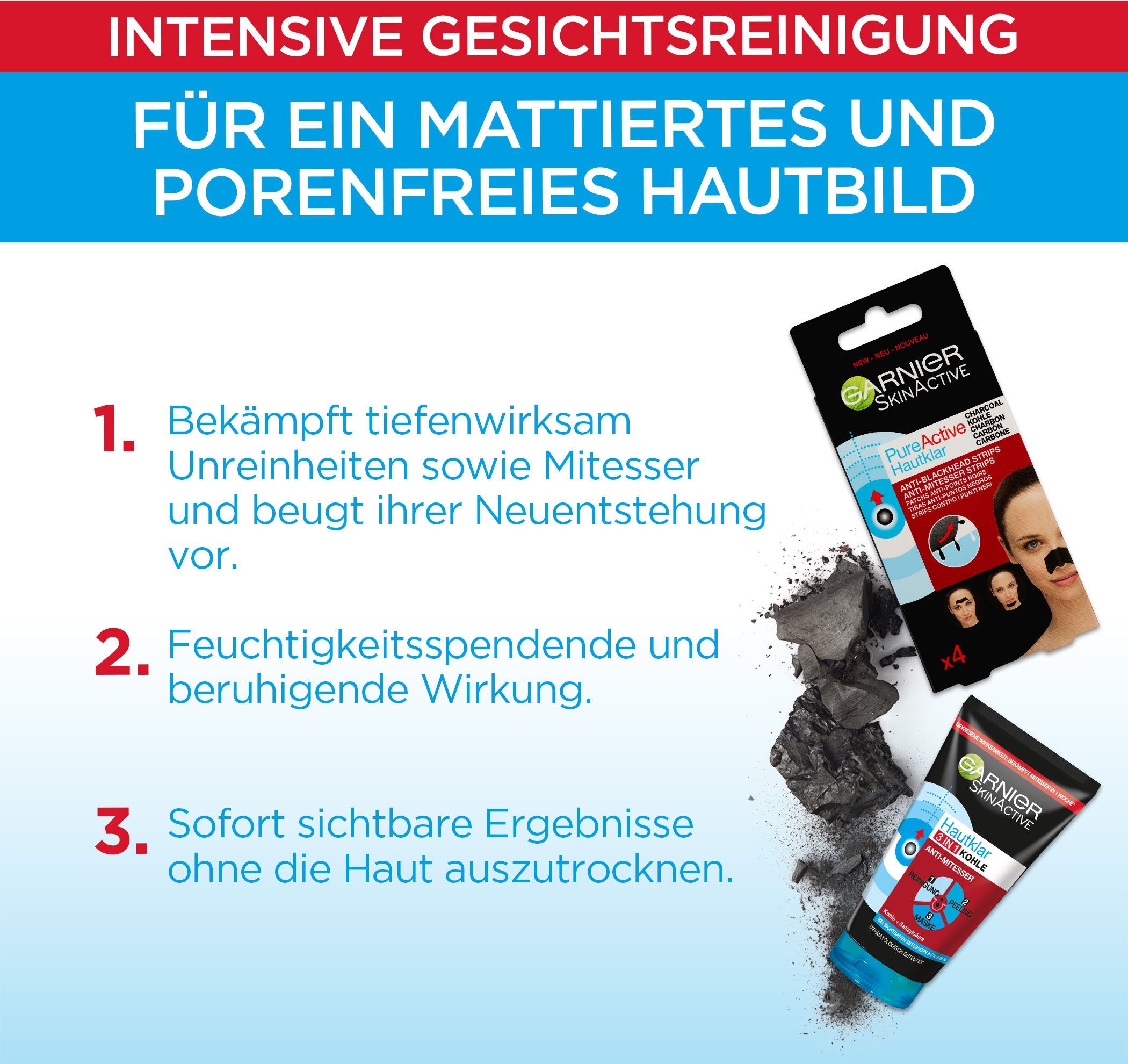 GARNIER Pflege-Set SkinActive Mitesser SOS Set