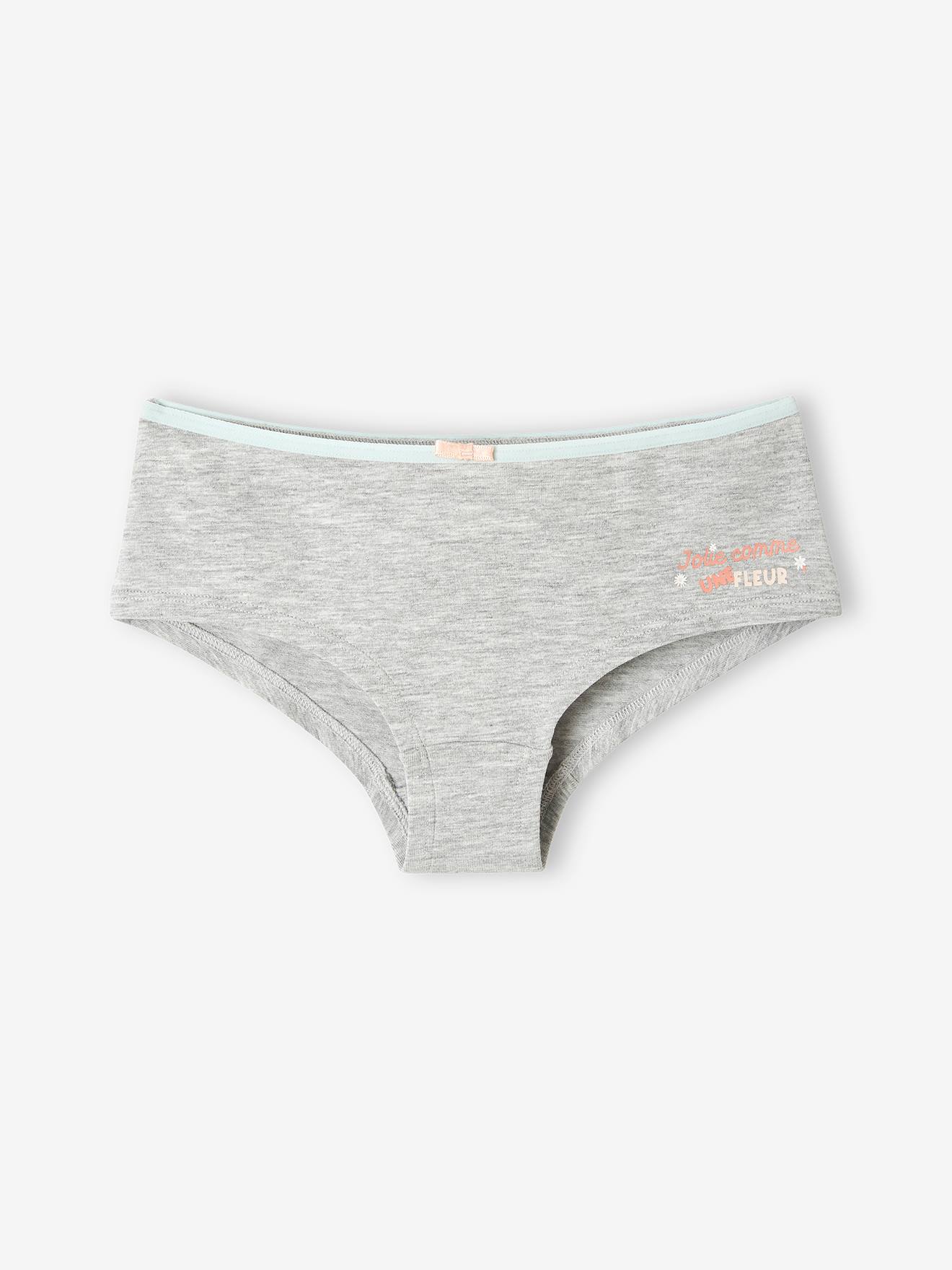 Vertbaudet 5er-Pack Mädchen Shortys, Blumen Oeko-Tex - pudrig rosa