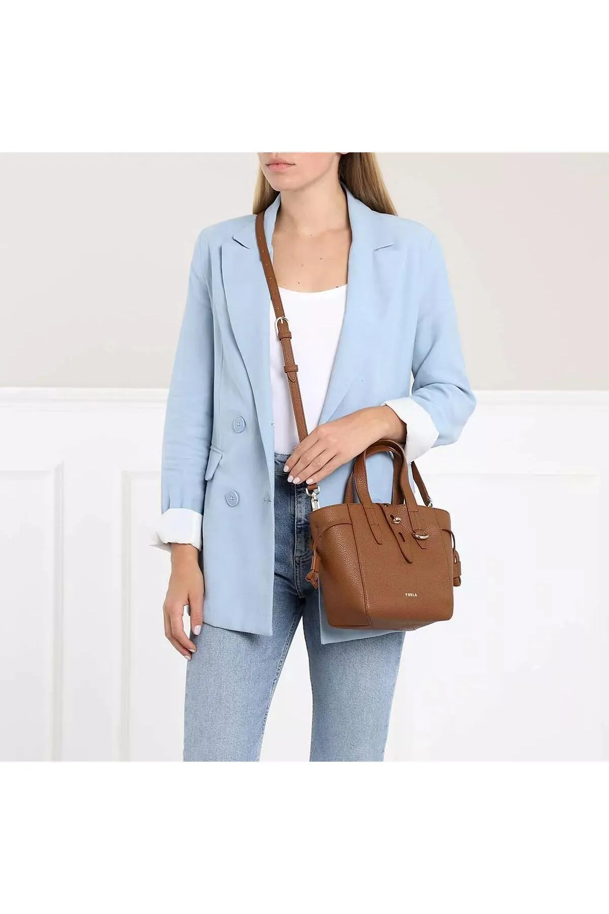 FURLA  Net Mini Tote Cognac