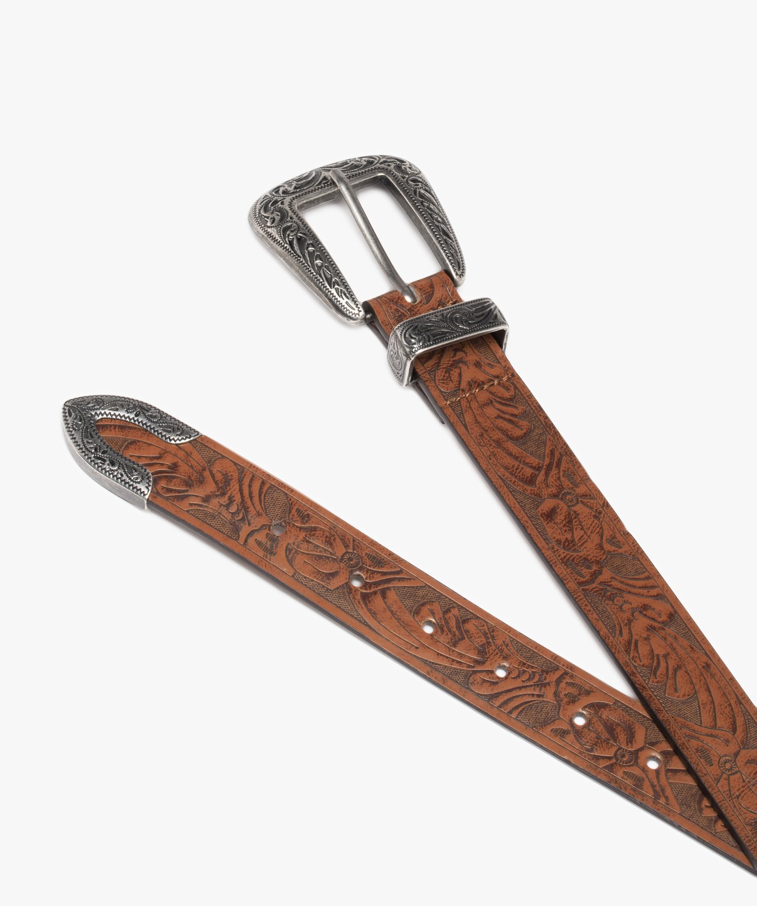 Ceinture à motif esprit western avec boucle ciselée femme noir | GEMO