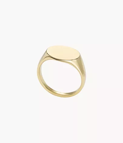 Fossil Siegelring Drew Edelstahl goldfarben