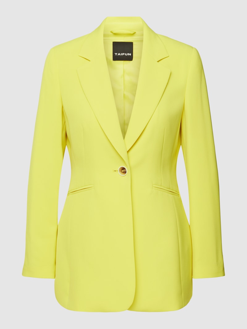Blazer mit Knopfverschluss Modell 'A GLIMPSE OF SUNSHI' in neon gelb