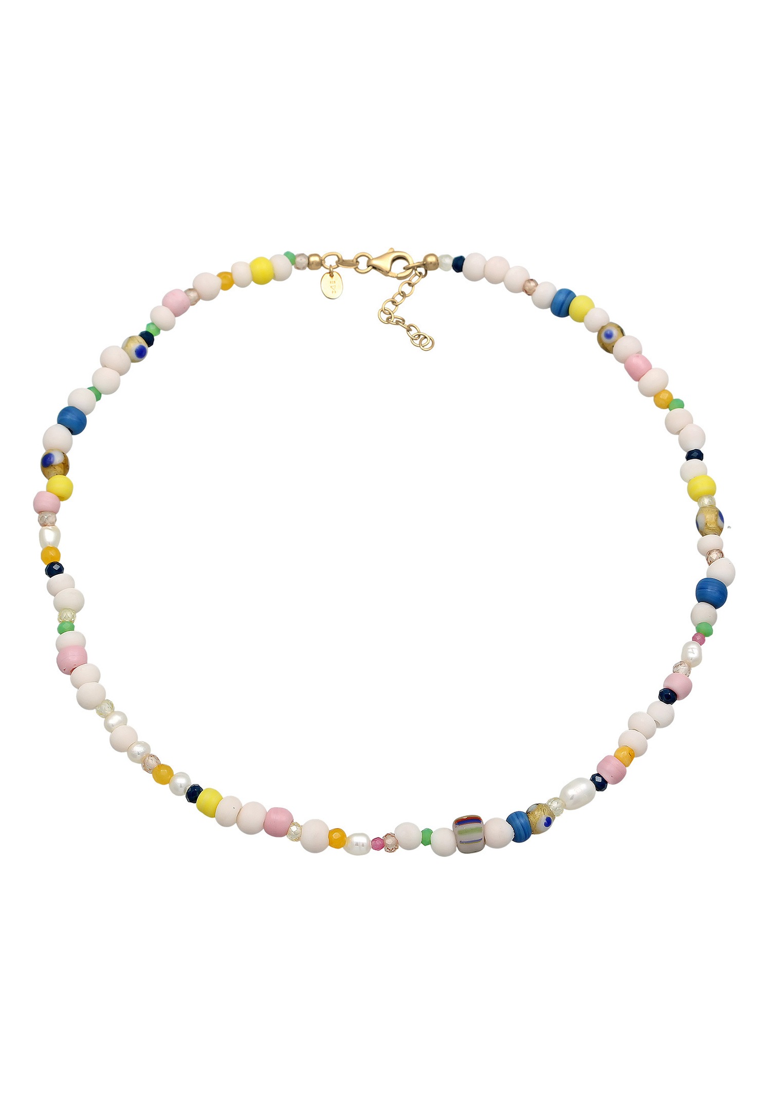 Elli PREMIUM Elli PREMIUM Ženska ogrlica-choker Ljetne raznobojne perle od 925 sterling srebra pozlaćene