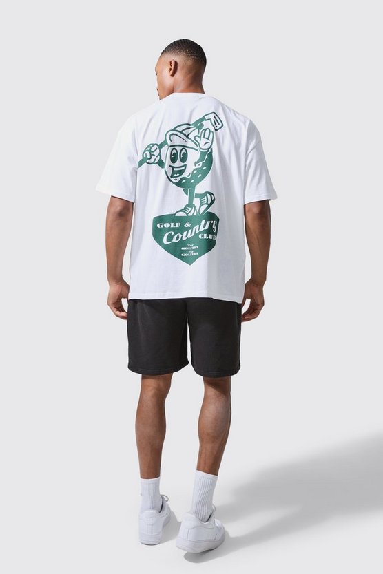 Man Active Oversize T-Shirt mit Golf Country Club Print