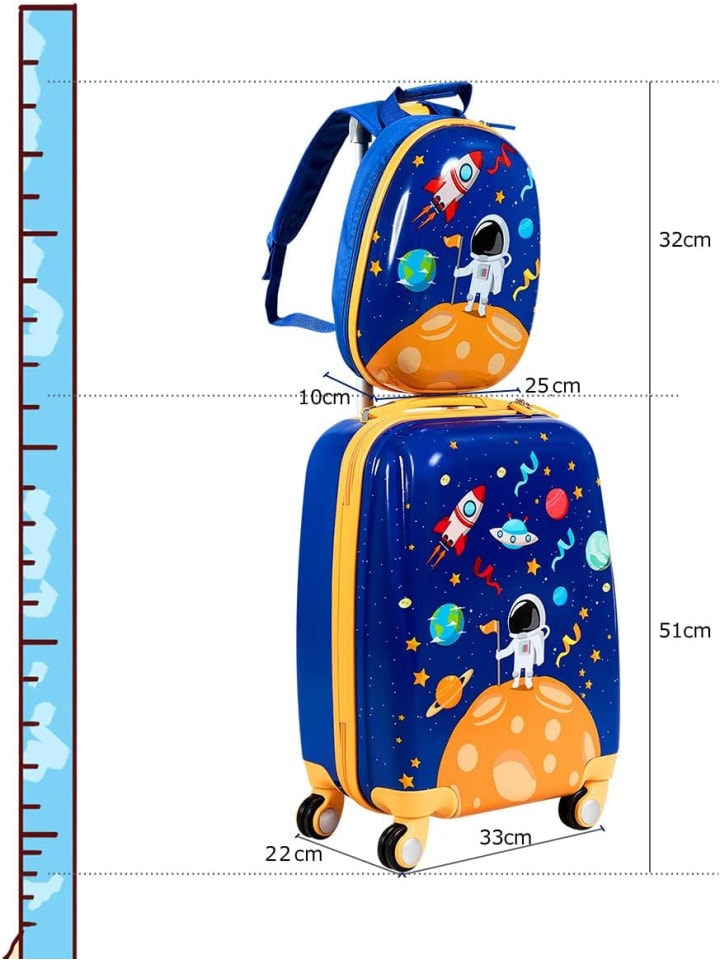 COSTWAY 2 tlg. Kofferset in Blau günstig kaufen 33 x 23 cm