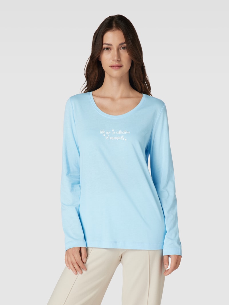 Longsleeve mit Statement-Print Modell 'Everyday' in blau