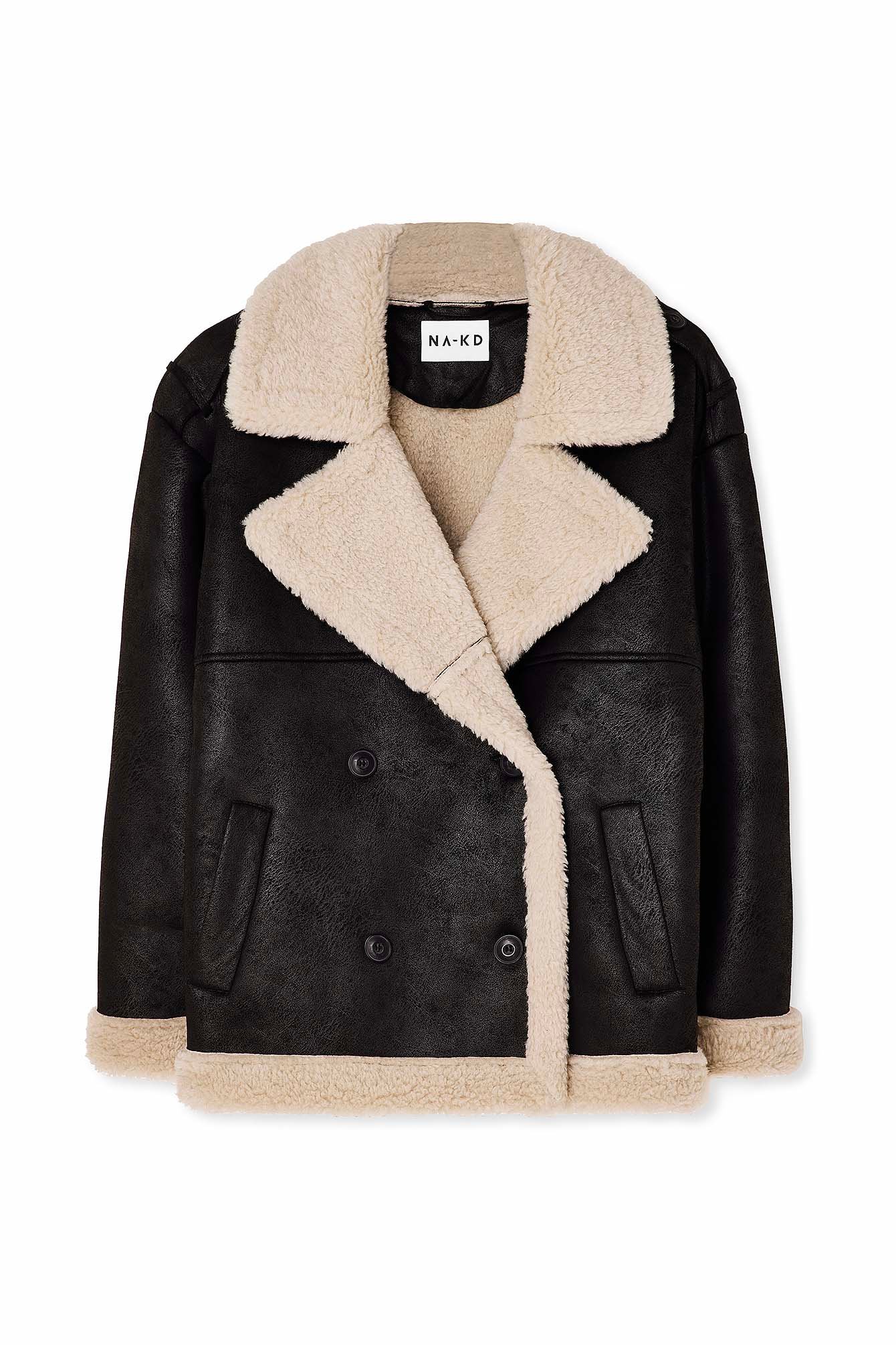 Oversize Bonded Teddy-Detail-Jacke