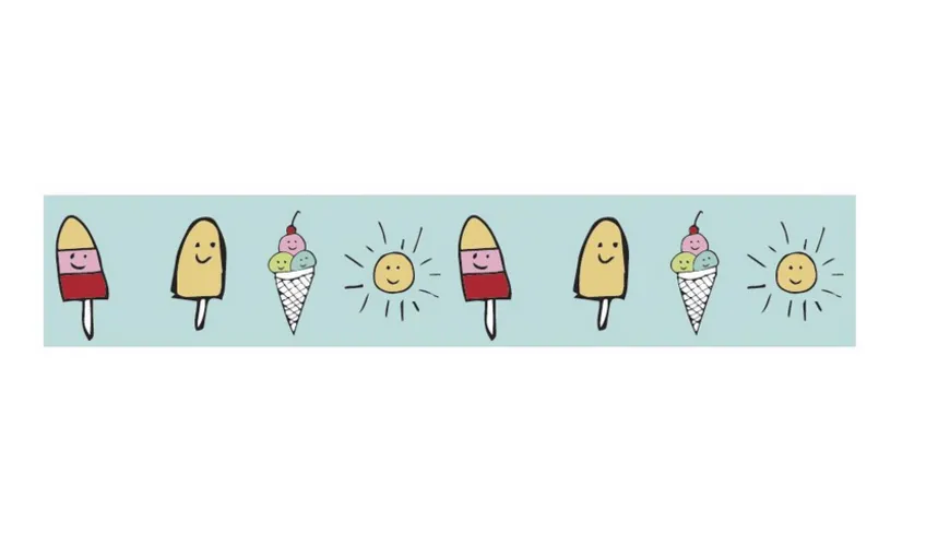 rayher Washi Tape Sunny Icecream 15mmx 10m 10 m