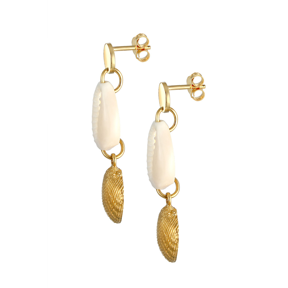 Elli Elli Boucles d'Oreilles Coquillages Été Plage Mer Boucles d'Oreilles Femme - (925 Boucles d'oreilles