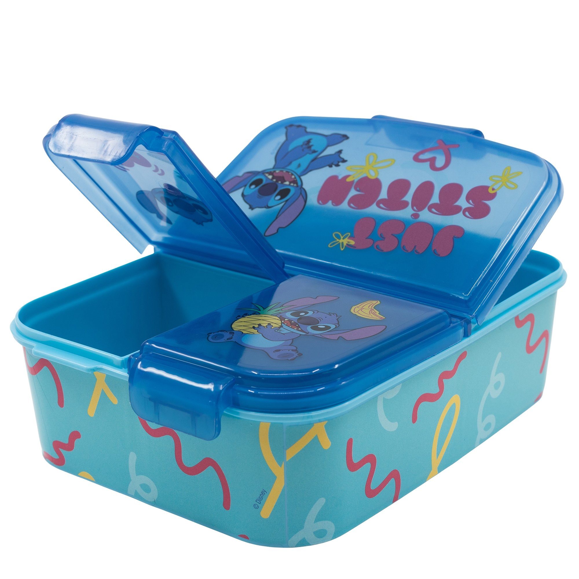 Lunchbox  Stitch 2 tlg. Lunch Set, Kunststoff, (2-tlg), Brotdose mit 3 Kammern Alu-Trinkflasche 400 ml
