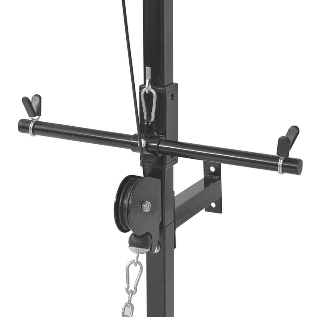 vidaXL Hantelbank Kraftturm zur Wandmontage mit Lang- und Kurzhantel-Set 30,5 kg