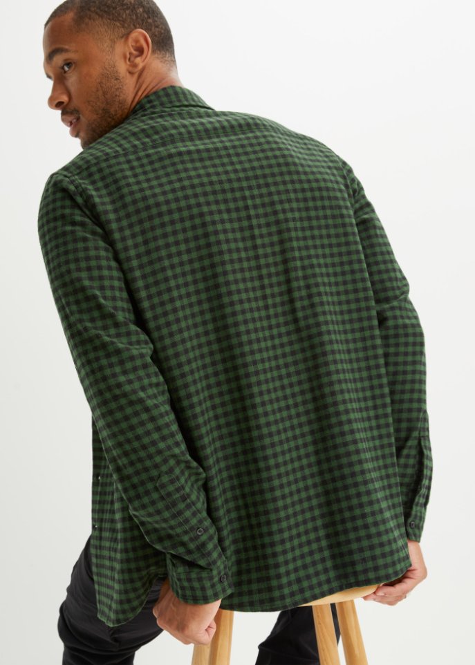 Flanell-Langarmhemd, Slim Fit