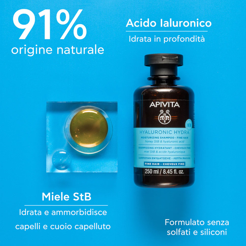 Shampoing hydratant à l'acide hyaluronique - Cheveux fins - Shampoing doux