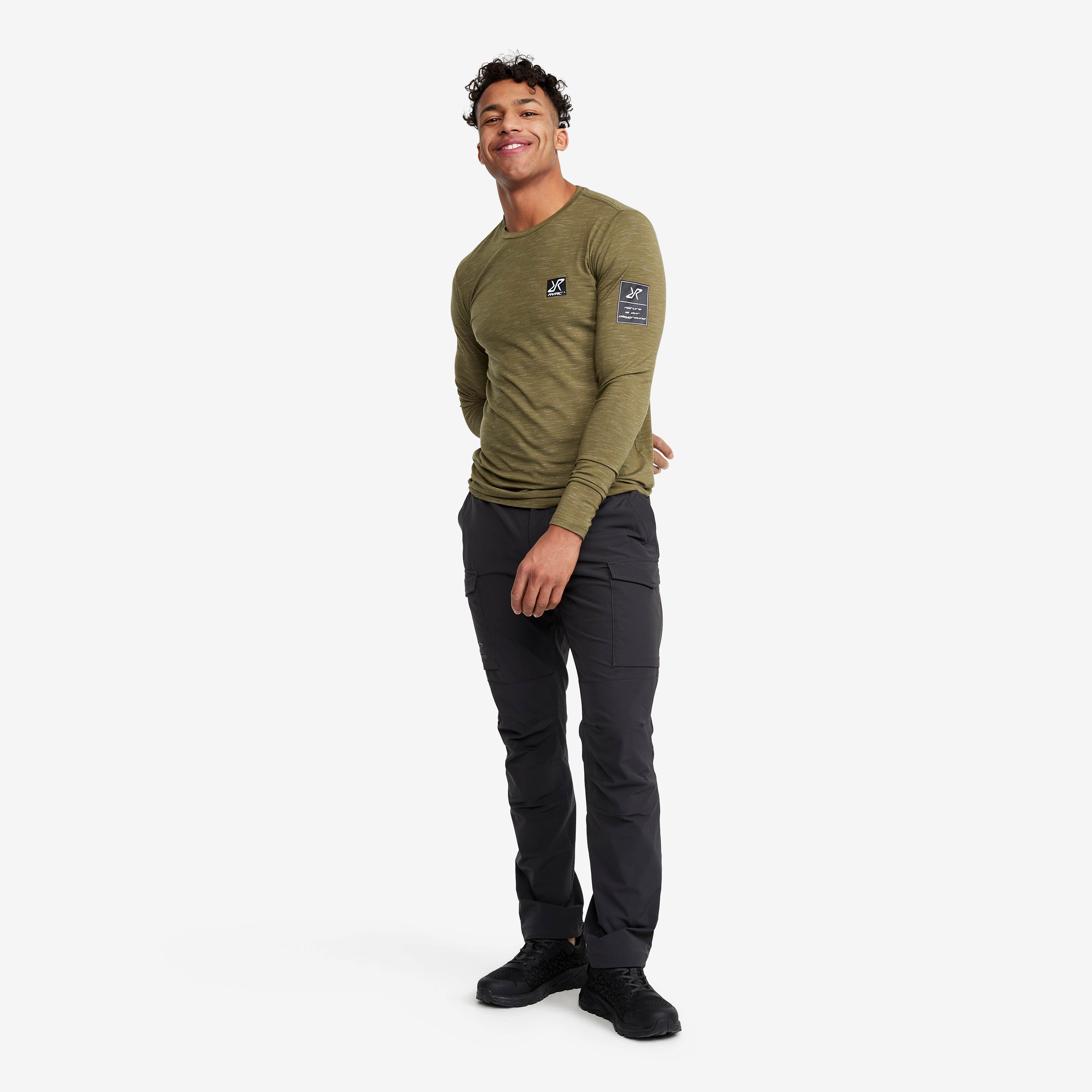 Adapt Long Sleeve Tee Homme Burnt Olive Melange