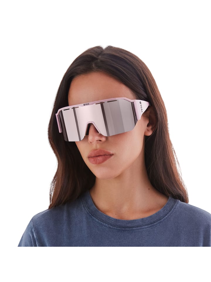 YEAZ SUNVIBE Sport-Sonnenbrille Black/Silver in rosa / rosa günstig kaufen onesize