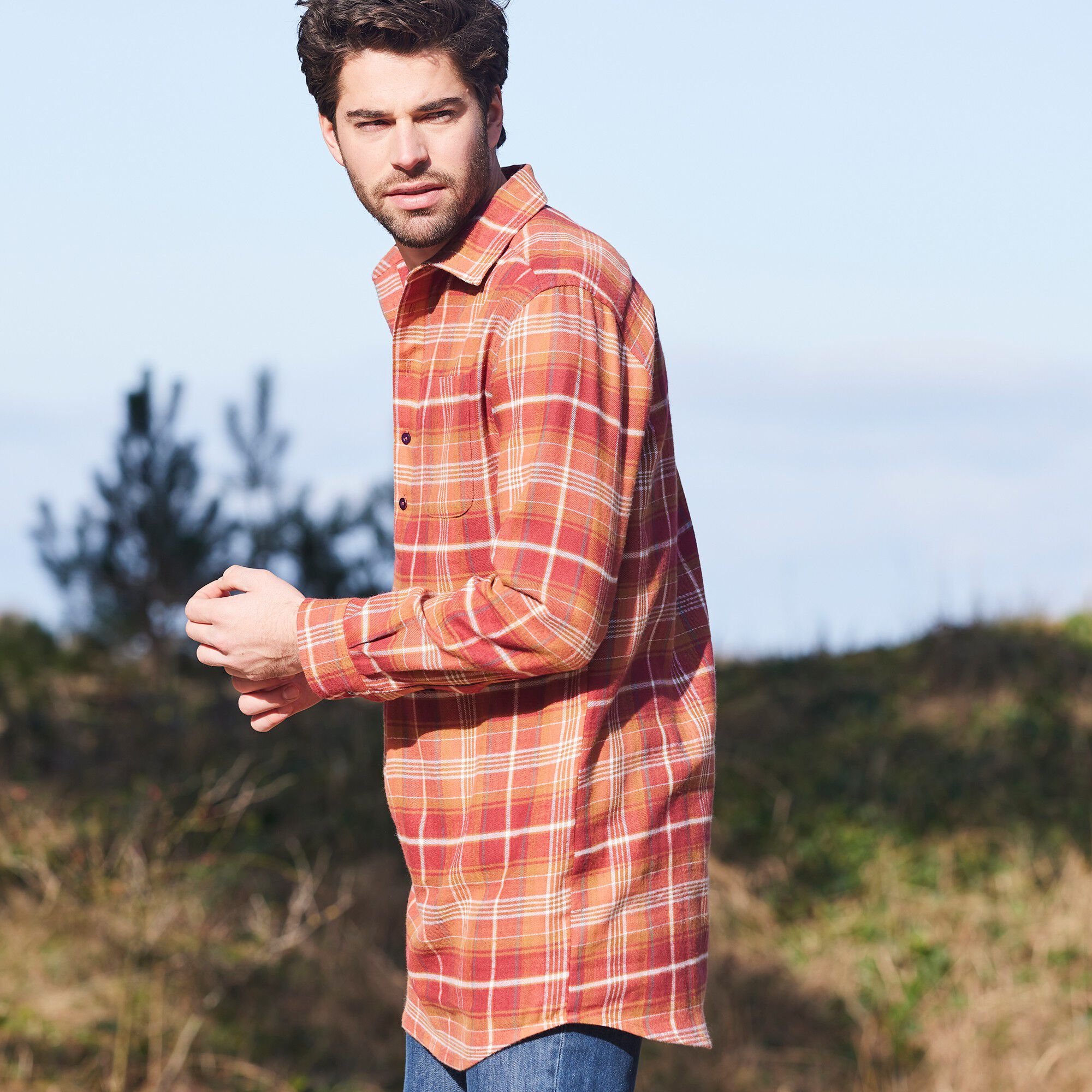 Chemise extra-longue carreaux flanelle